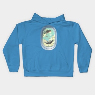 Flying whales Kids Hoodie